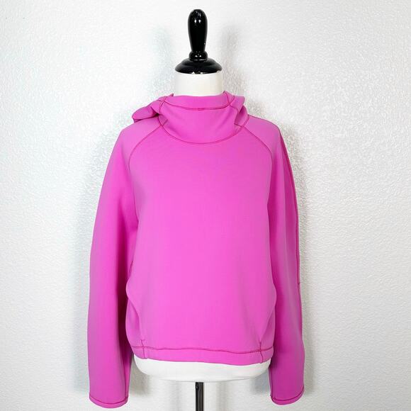 Lululemon Womens Activewear AirWrap Pullover Lightweight Hoodie in Pink Size 8 - Picture 1 of 12